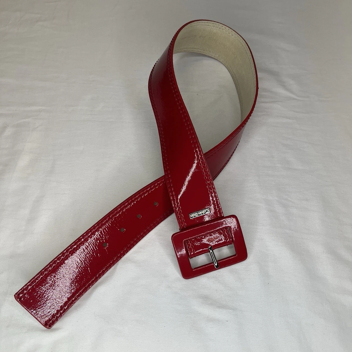 Calvin Klein Velvet Y2k Belt Burgundy Vtg Y2K Calvin Klein Jeans brown Leather Belt Western Stud  main image 4