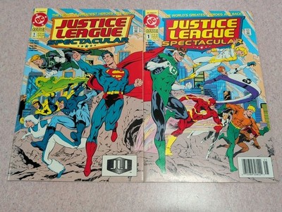 JUSTICE LEAGUE SPECTACULAR BOTH ISSUES! Connecting Covers!