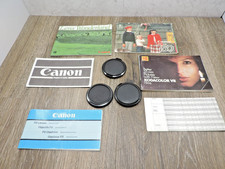 Lot of Canon Camera Information Manual, Brochures, Lens Caps, Etc