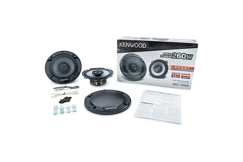 Kenwood  KFC-1366S 5-1/4" 250W Peak Power Handling 4 Ohms 2-way Coaxial Speakers