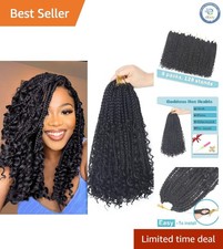14 Inch Curly End Goddess Box Braids Crochet Hair 8 Pack Synthetic Extensions