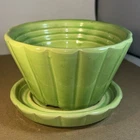 Shawnee Pottery Vintage 1940-50s Flower Planter W/Attached Saucer USA #463