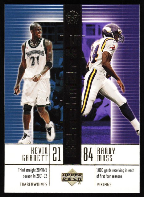 2002-03 UD SuperStars #B7 Kevin Garnett / Randy Moss Benchmarks