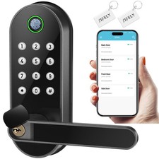 Fingerprint Smart Door Lock with Handle Keypad Bluetooth Keyless Entry fo...