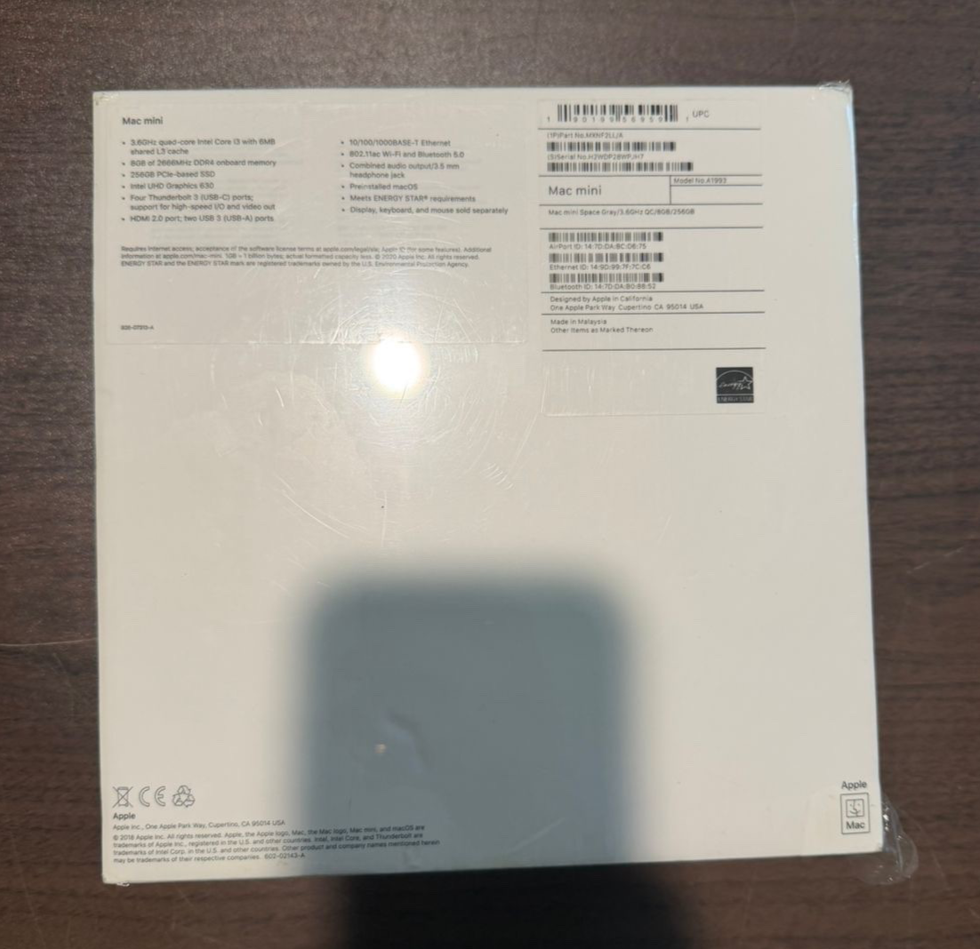 Apple Mac Mini 2018 A1993 Intel i3/i5/i7 SSD Space Gray Desktop