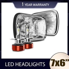 Pair 5x7 7x6 In H6054 Headlights, LED Compatible, Off-road Bright Fog for Pickup