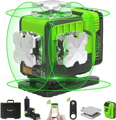 12V 4D Green Laser Level Remote Bluetooth 4x360