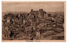 1950 Calascibetta Italy Panorama Vintage Postcard Italian Architecture