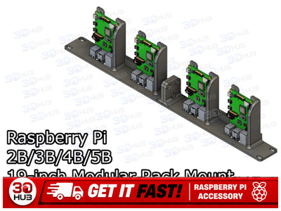 Raspberry Pi 2B 3B 4B 5B 19-Inch Rack Mount Server Bracket Modular Holder