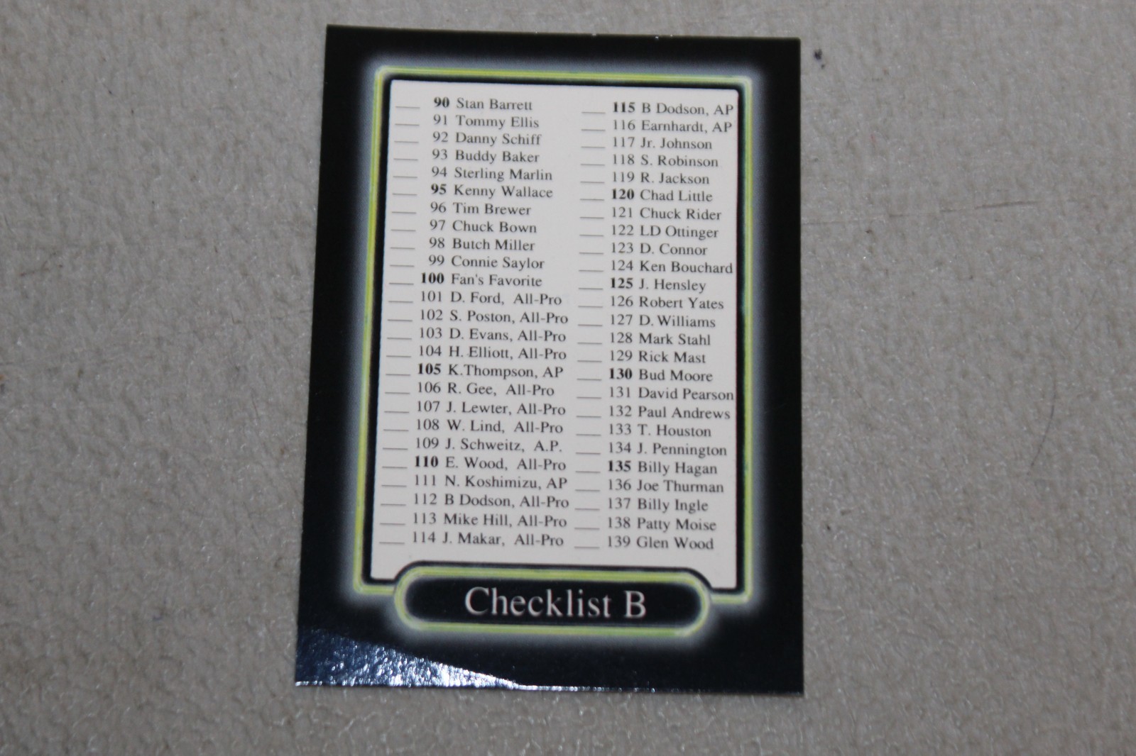 1990 Maxx Auto Racing Card Complete Finish Fill Your List Set U-Pick