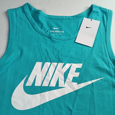 Nike Sportswear Icon Futura Tank Top Men's S Small AR4991-345 Teal