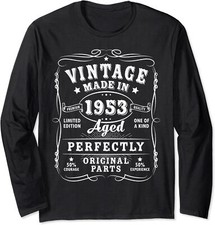 Vintage 70th Birthday Funny 1953 70 Birthday Long Sleeve T-Shirt
