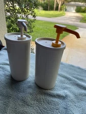 Vintage Tupperware Dispensers/Pumps For 2 Condiments.