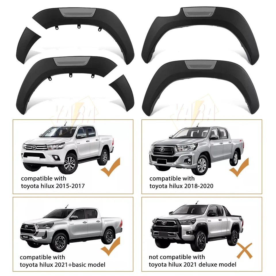 Fender Flares Kit Wheel Arch for Toyota Hilux Dual Cab 2015-2024 6pcs - image 4 of 4