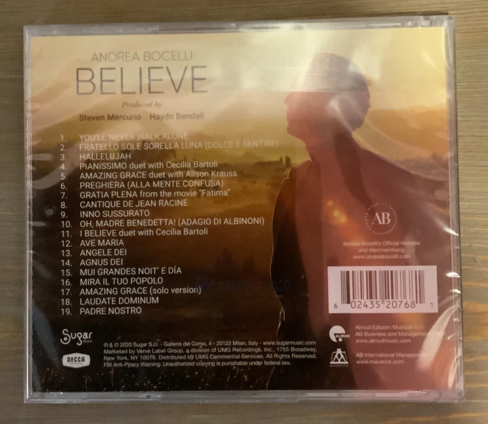 🌍 Andrea Bocelli Believe,+2 Extra Song Exclusive,New ‼️ Foto 3 de 3