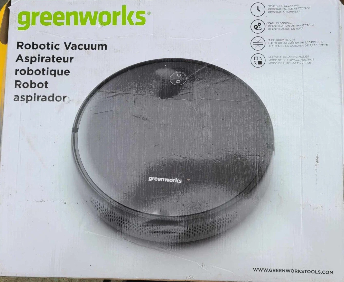 Greenworks Robotic Vacuum GRV-1010 Self-Charging, Wi-Fi. Tested Good