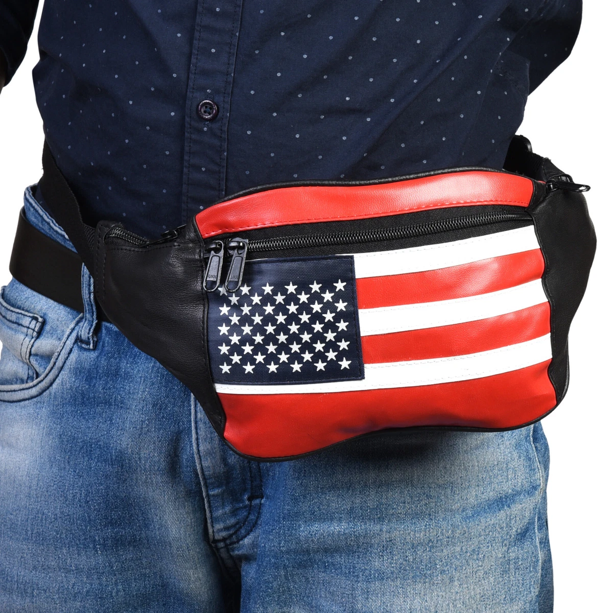 USA Drapeau Sac Stars Rayures Ceinture Voyage Porte Monnaie