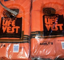 Vintage Kent Life Vest USCG Approved Buoyant Adult 90 Lbs Orange