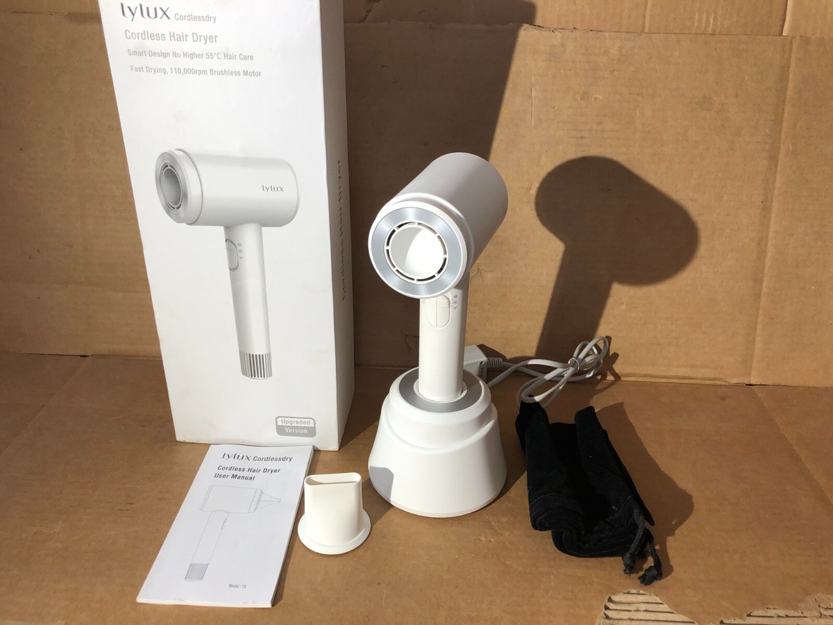Lylux Cordless Hair Dryer, Low-Heat Blow Dryer with 110, 000 RPM