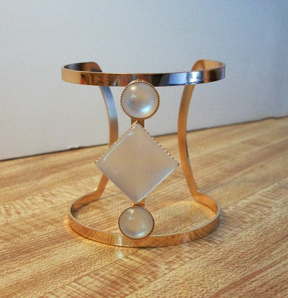 Juego de brazalete y pendientes vintage de piedra lunar Foto 4 de 4