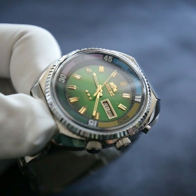ORIENT SEA KING DIVER AUTOMATIC JUMBO INNER BEZEL GREEN DIAL | eBay