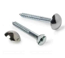 Mirror Screws Polished Chrome Dome Head Caps Cover - Per Pack of 20