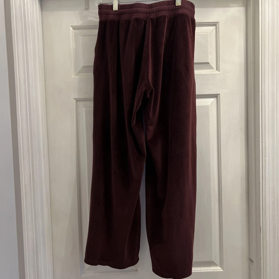 Women’s Michael Kors Velour Dark Ruby Capri Pants Size Medium Wide Leg  - Image 2 of 4