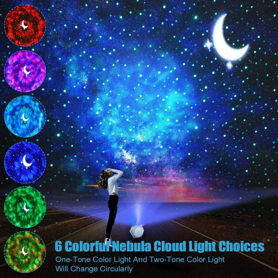 LED Starlight Projector | Star Moon | 6 Colors | Ocean Wave Nebula Night Light - Image 3 of 4