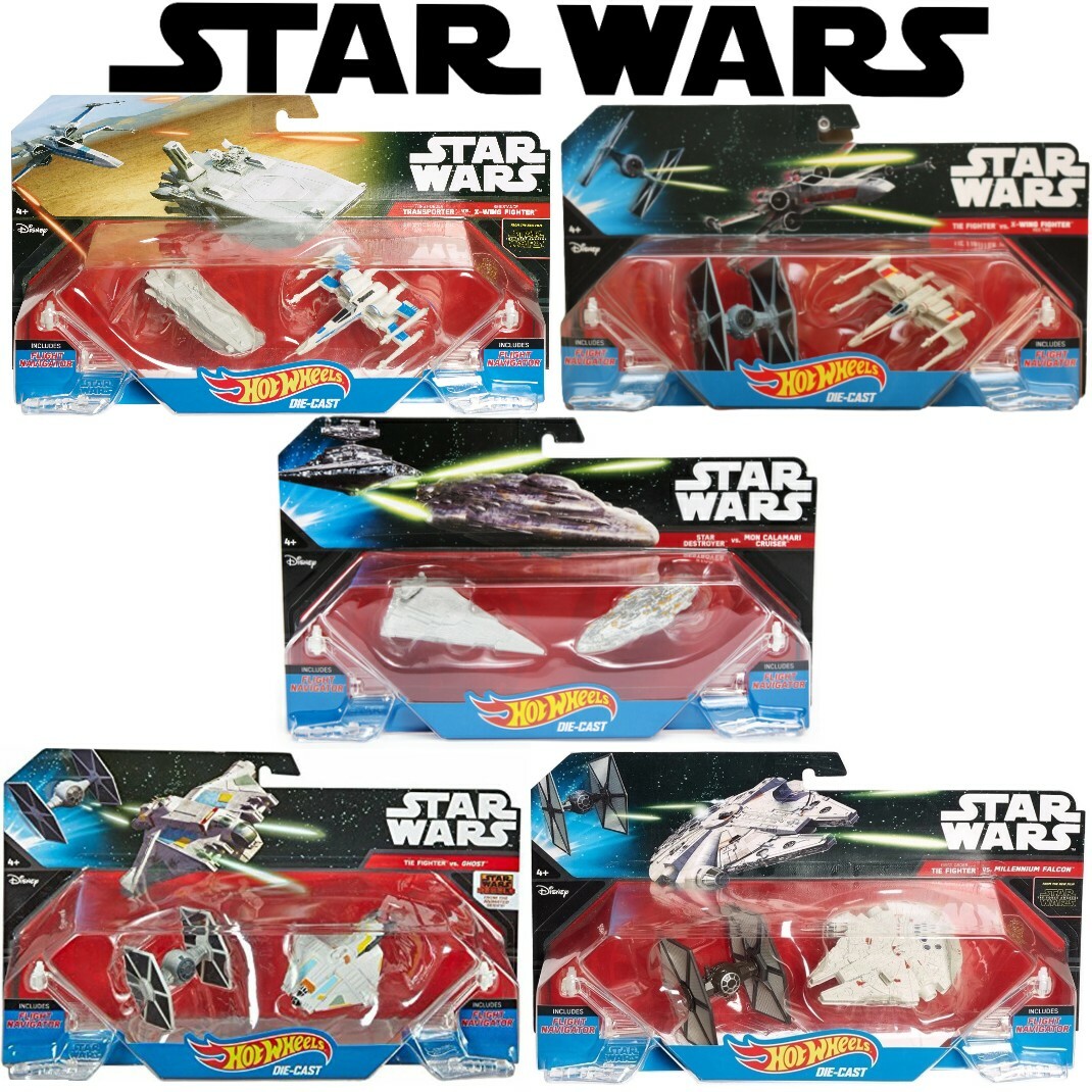 Lot of 5 - 2 Pack Starships Disney Star Wars Hot Wheels Destroyer