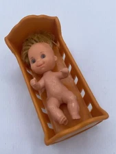 1973 Mattle Sunshine Family #7739 Baby Sweets Doll Blonde Hair Blue Eyes Crib