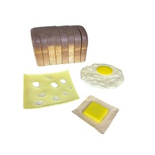 Pretend Play Food Bread Toast Egg Cheese Slice Butter Pat Kids Child Kitchen Vtg