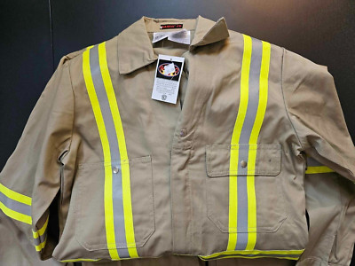 Rasco FR Flame Resistant Reflective Coveralls, KFR751-S, Khaki, Men's Size 42x32
