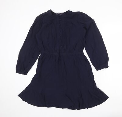 Marks & Spencer Womens Blue Viscose Blend Fit & Flare Size 12 | eBay