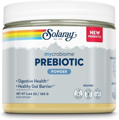 SOLARAY Mycrobiome Prebiotic Powder, Prebiotics for Women and Men, Digestive