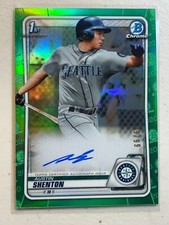 Austin Shenton 2020 Bowman Chrome /99 Green Refractor Auto Autograph 1st CPA-ASH
