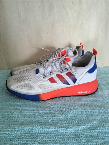 ADIDAS ZX 2K BOOST SHOES SNEAKERS FV9996 WHITE/ORANGE/BLUE SIZE 10.5 | eBay