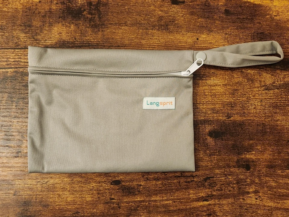 Grey Wet Dry Pocket Reusable Cloth Diaper Gym Dog Pouch - Image 3 of 4