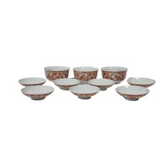 Lot of Tokufu 3 Ceramic Bowls and 7 Saucer Plates