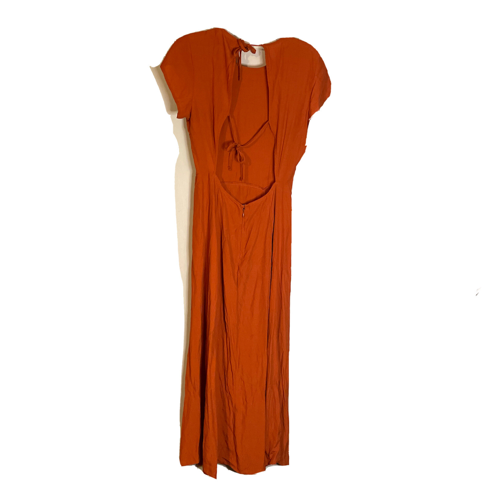 Urban Outfitters Orange Dress With Slit Linsey Cap S… Gem