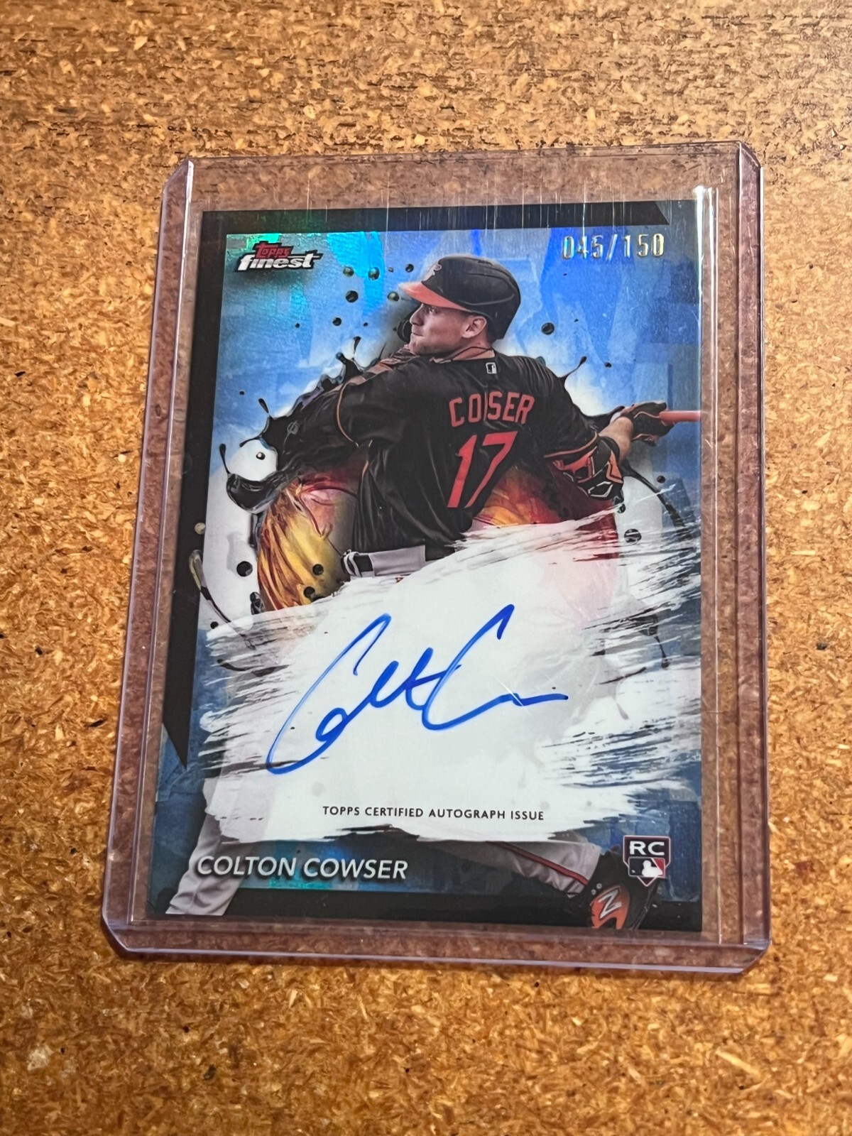 2024 Topps Finest Baseball Sky Blue # FA-CC Colton Cowser RC Autograph 045/150