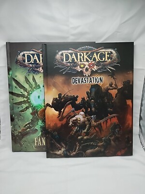Lot Of (2) Dark Age Hardcover Miniature Game Books Fanaticism And Devastation