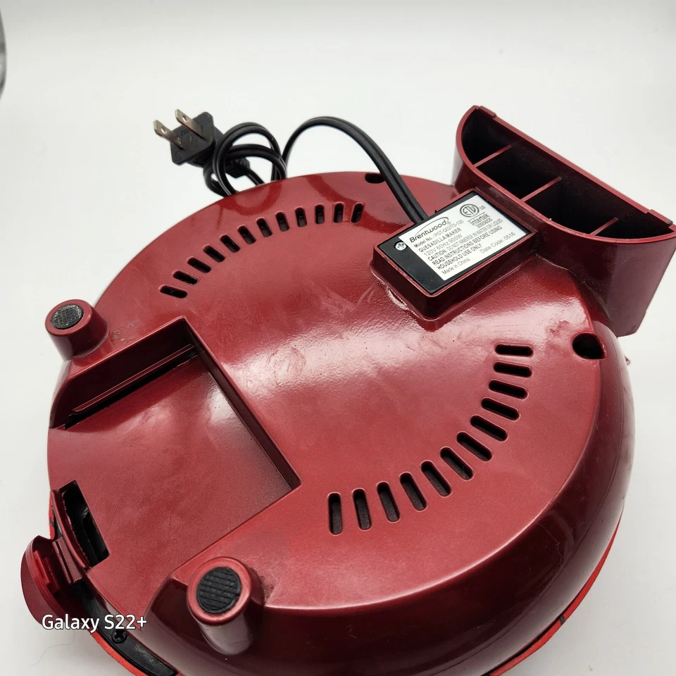 Máquina de Quesadilla Roja 7" Tortilla Brentwood TS-120; 900 W 6 porciones antiadherente Foto 4 de 4