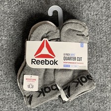 Boys Socks Size Small 4-8 Shoe 6 Pairs Reebok Low Cut, Crew or Quarter Cut