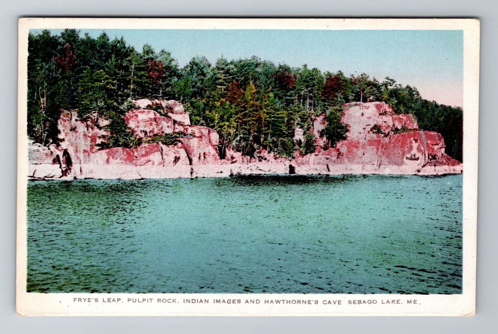Sebago Lake MEMaine, Frye's Leap, Pulpit Rock, Antique, Vintage Postcard eBay