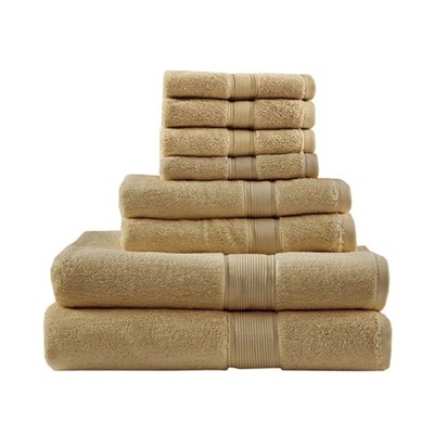Madison Park Signature 8-Piece 100 Percent Cotton Towel Set in Beige