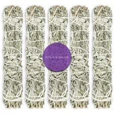 California White Sage 9" Smudge Sticks for Spiritual Healing & Cleansing 5 Pack