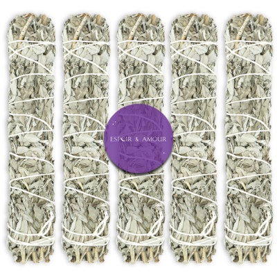California White Sage 9'' Smudge Sticks for Spiritual Healing & Cleansing 5 Pack