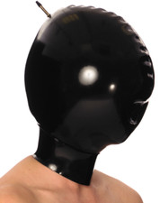 100 Latex Rubber Cosplay Masquerade Hood Inflatable Headgear 0.4mm Mask Party