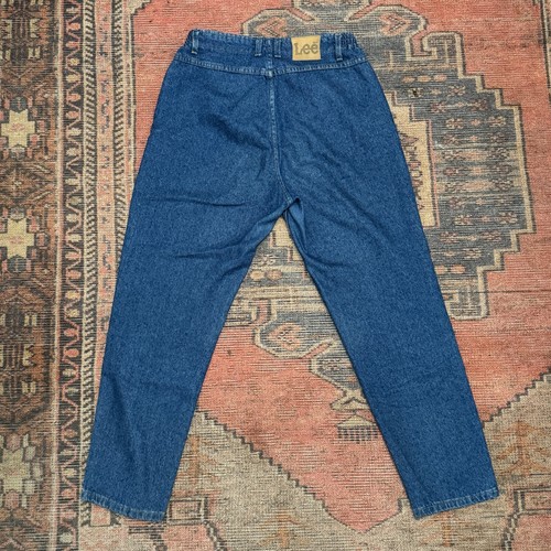80s Vintage Lee Women's Blue Denim High Rise 5-Pocket Skinny Jeans Size 12 Pet - Picture 2 of 10