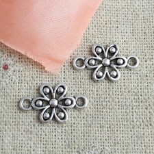 Free Ship 280 Pcs Tibetan Silver Flower Connectors 17X10MM L-5165